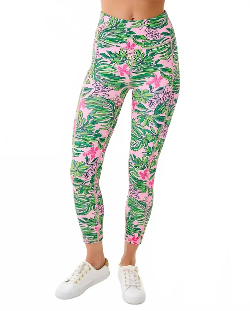 Weekender High Rise Midi Legging In Conch Shell Pink Cross Grain Roaring With Joy 1