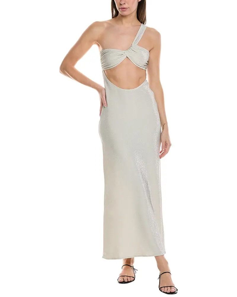 Weworewhat Ruched Asymmetrical Knit Maxi Dress 1