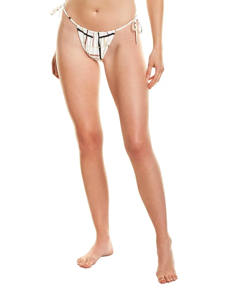 Weworewhat Ruched String Bikini Bottom 1