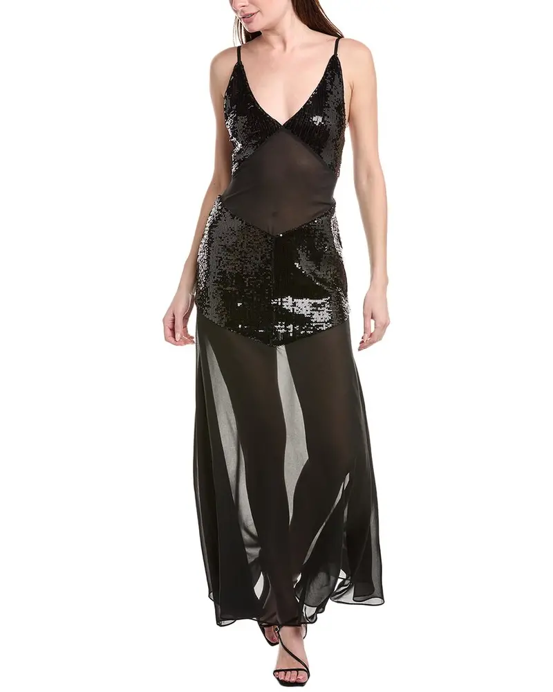 Weworewhat Sheer Panel Maxi Dress 1