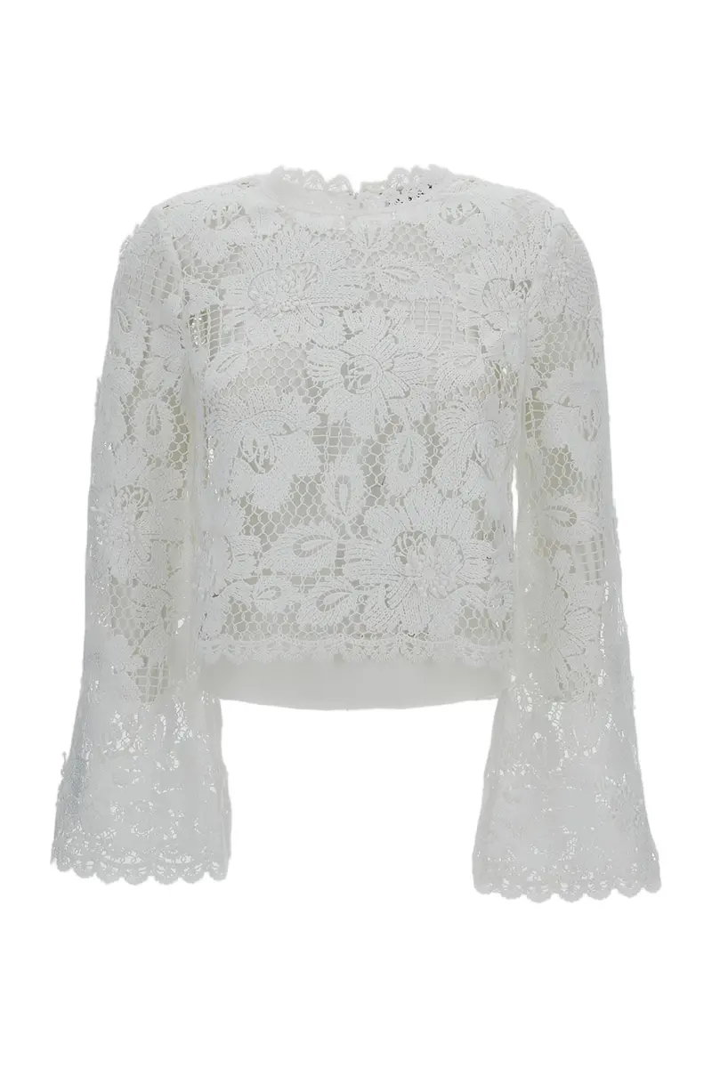 White Crochet Lace Top 1