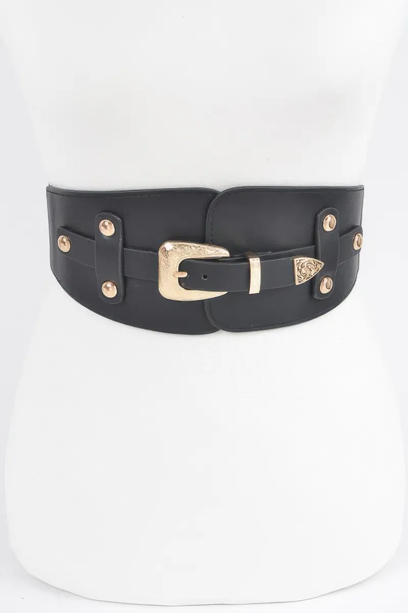 Wide Belt Buckle Plus Size Elastic Belt 1