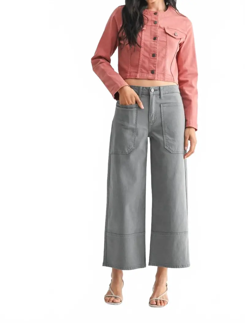 Wide Leg Pant In Storm Grey 1