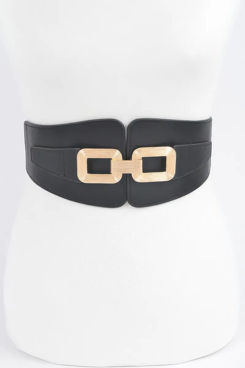 Wide Metal Link Plus Size Elastic Belt 1