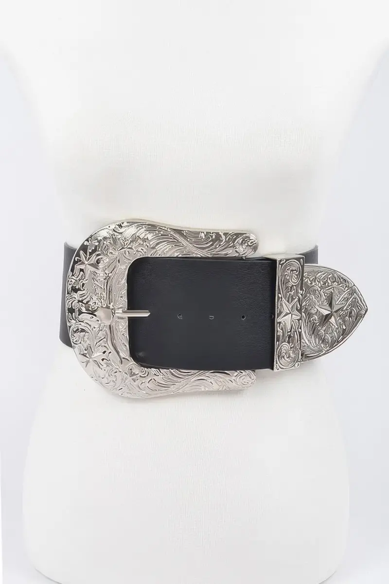 Wide Plus Size Waist Belt With Big Buckle Design 1
