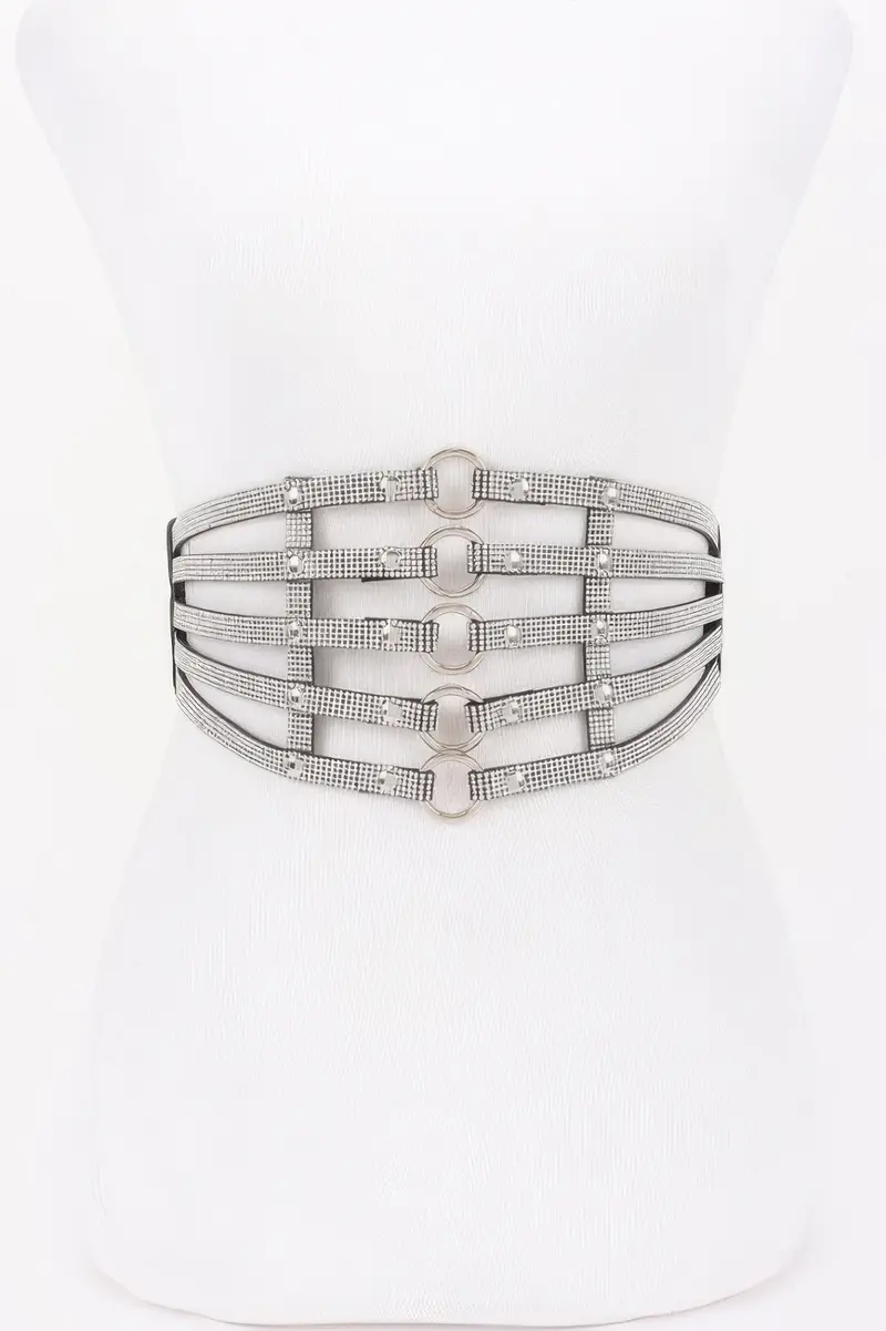 Wide Rhinestone Waist Belt 1