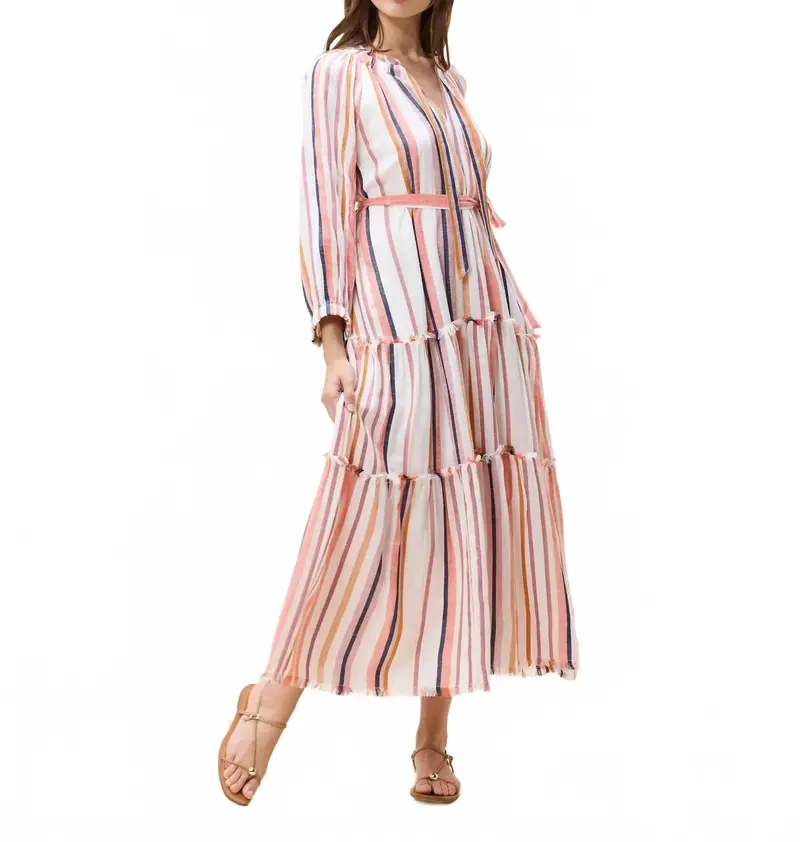 Wisteria Midi Dress In Ivory Multi 1