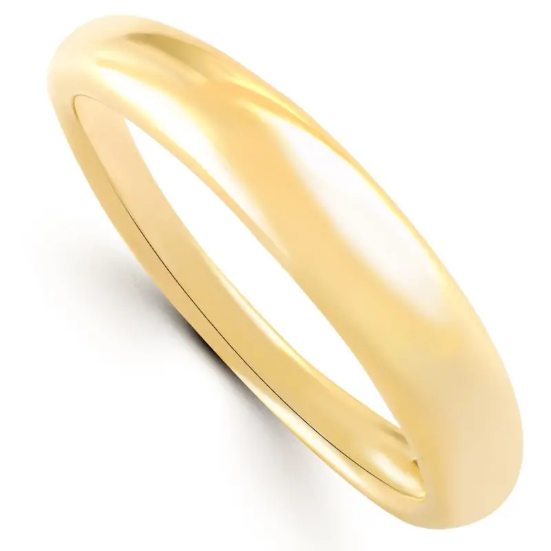 Women's 14K Yellow Gold Stackable High Tapered Dome Polished Band Shiny Ring 1