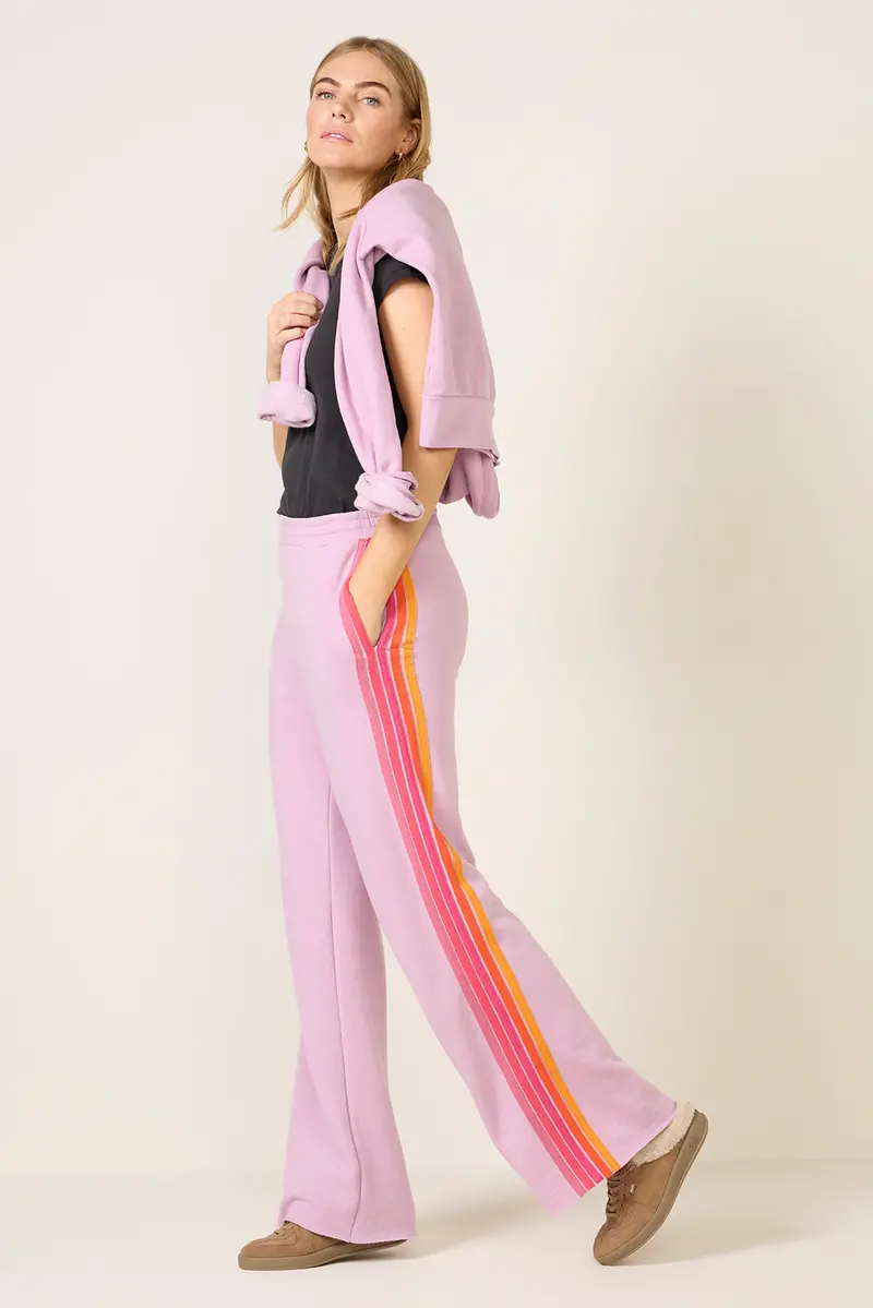Women's 5 Stripe Wide Leg Sweatpants 1
