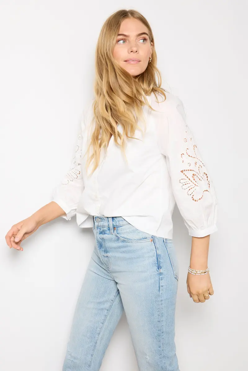 Women's Ainsley Eyelet Sleeve Top 1