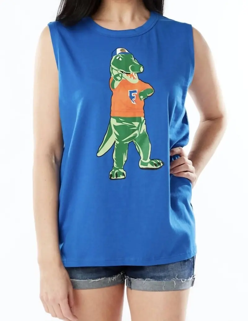 Women's Albert Pop Art Muscle Tank Top In Blue 1