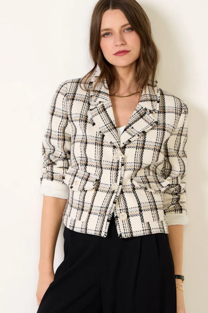 Women's Amy Raw Edge Plaid Jacket 1