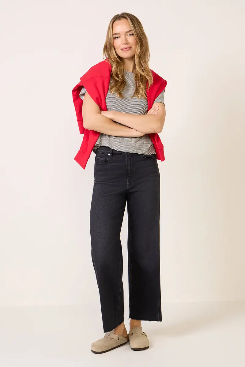 Women's Anessa W Twisted Outseam Panel Wide Leg Jean 1