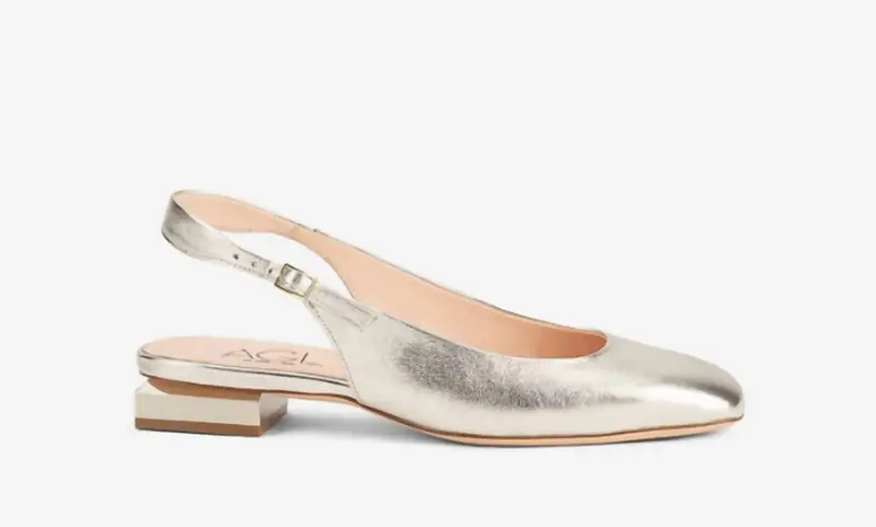 Women's Angie Slingback Sandals In Gold Foil 1