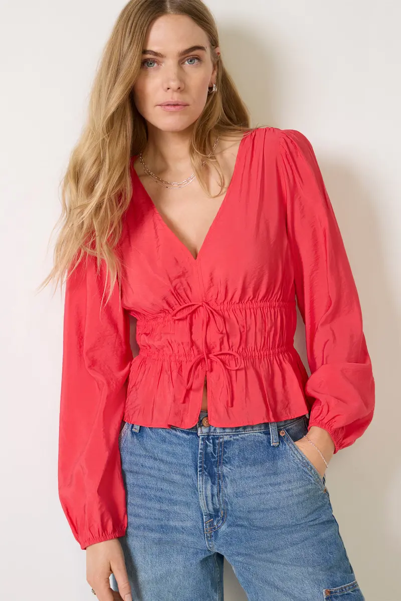 Women's Ariana Tie Front Blouse 1