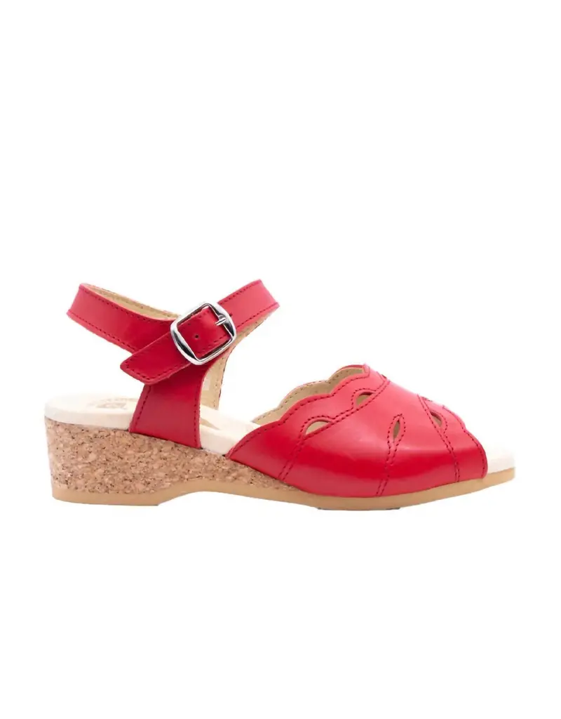 Women's Ariel Cork Wedge Sandals In Red 1