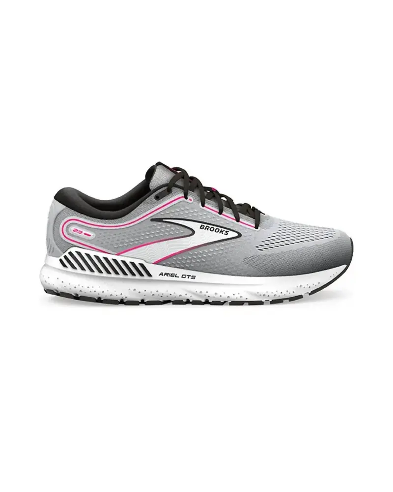 Women's Ariel Gts 23 Running Shoe In Grey/Black/Pink 1