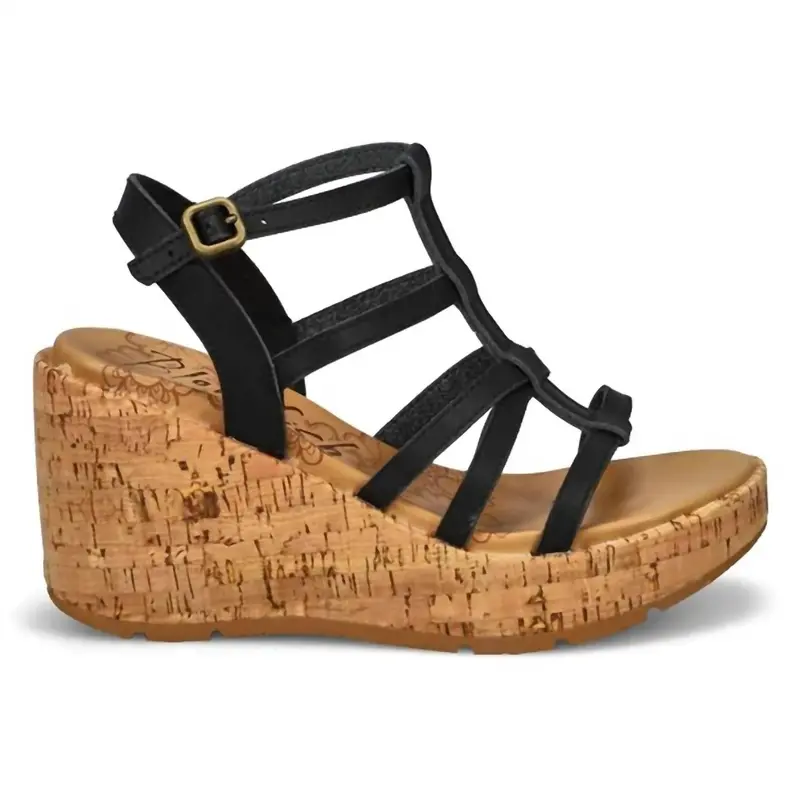 Women's Bahamas Sandals In Black Dye Cut 1