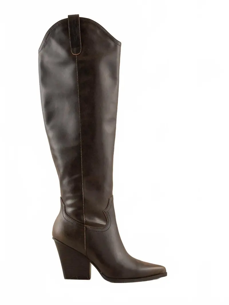 Women's Barcelona Knee High Western Boot In Brown 1