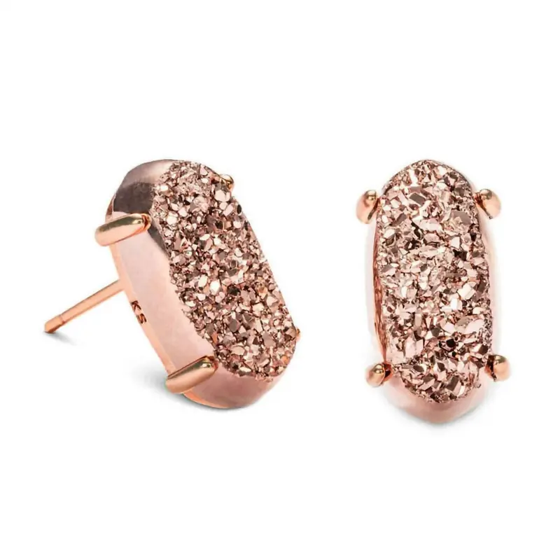 Women's Betty Drusy Stud Earring In Rose Gold 1