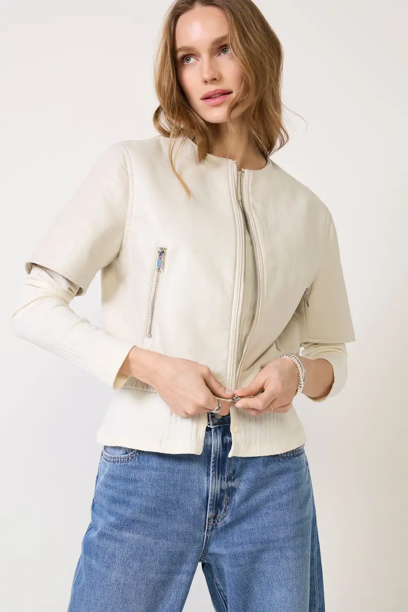 Women's Billie Leather Bomber Jacket 1