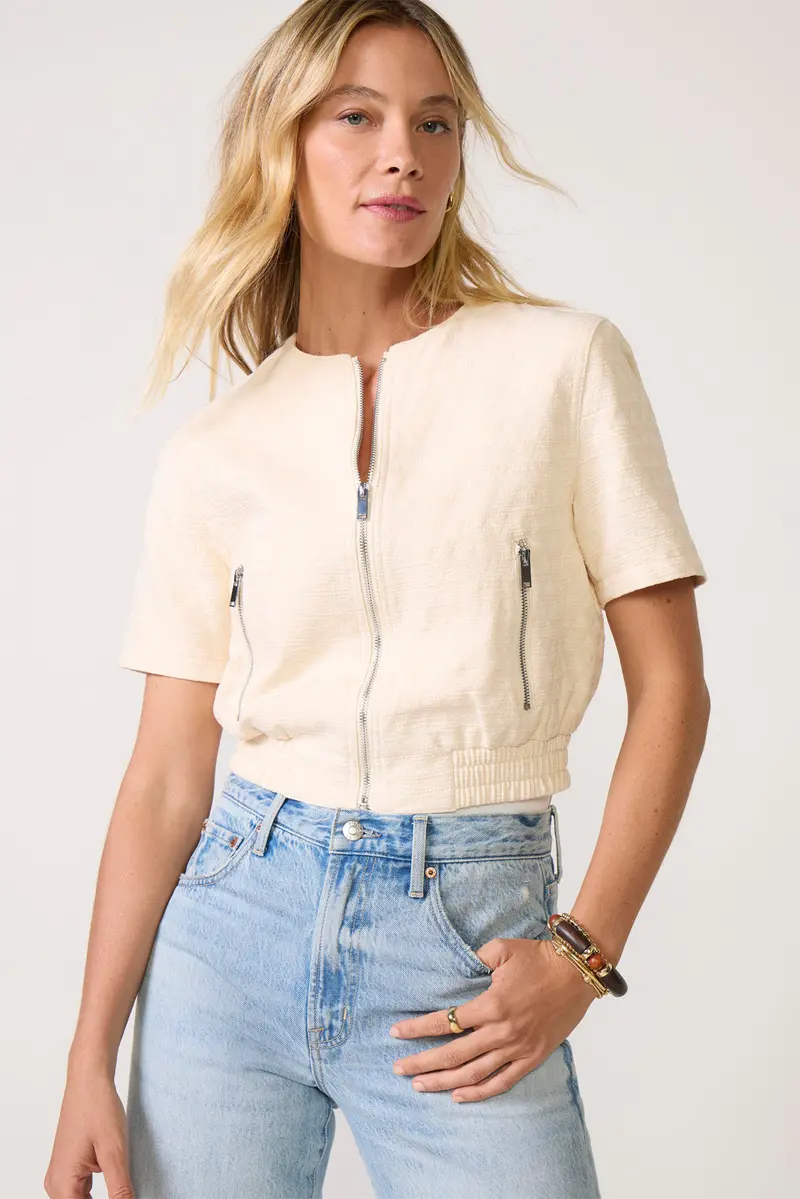 Women's Billie Textured Bomber Jacket 1