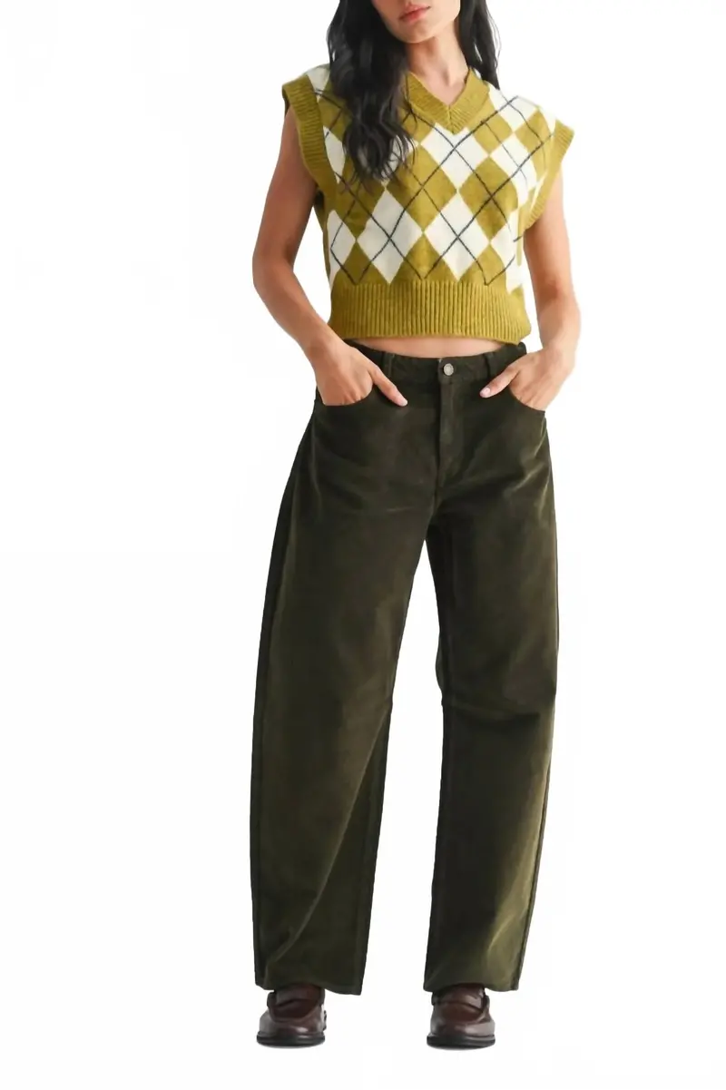 Women's Boise Barrel Jean In Olive 1