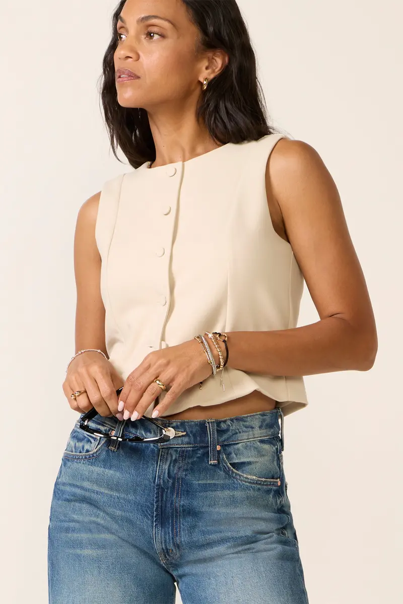Women's Briar Button Front Vest Top 1