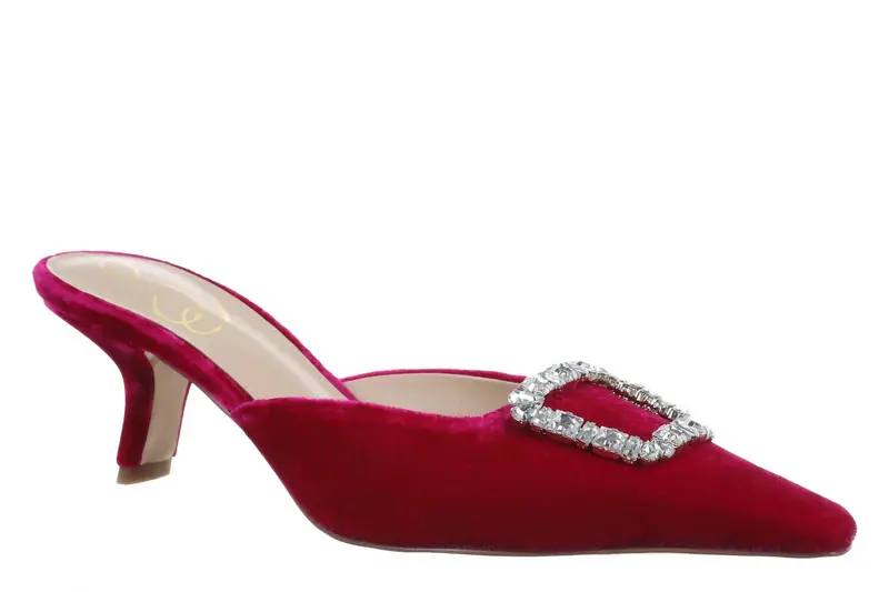 Women's Britt Jewel Mules In Raseberry Velvet 1
