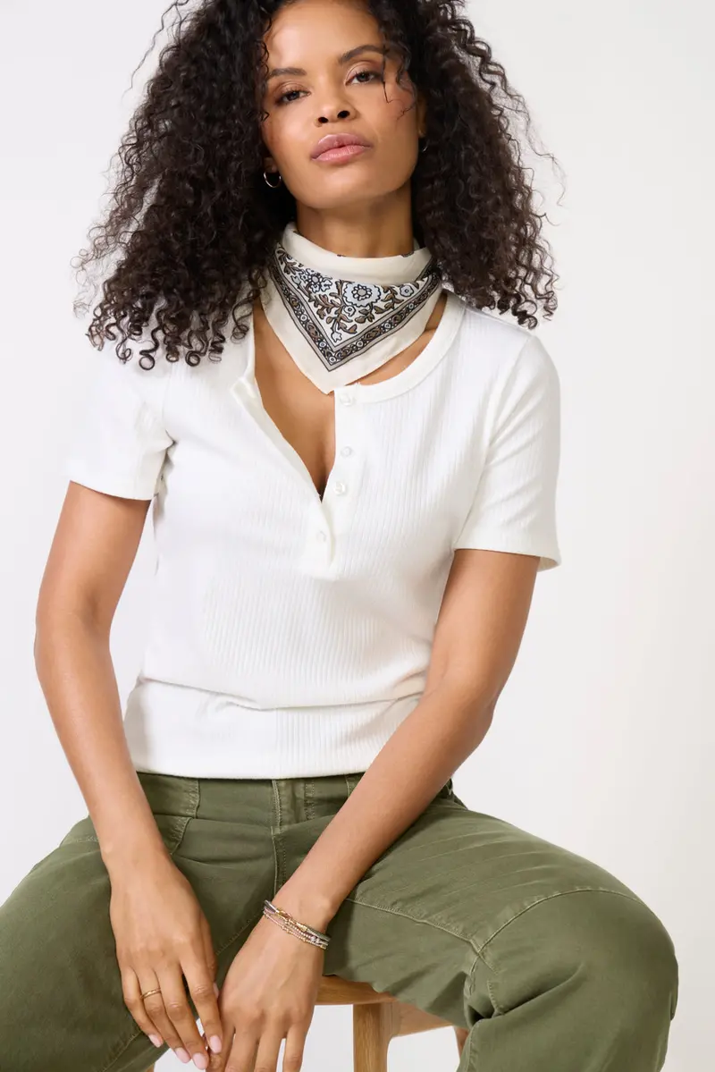 Women's Bryn Short Sleeve Henley Top 1