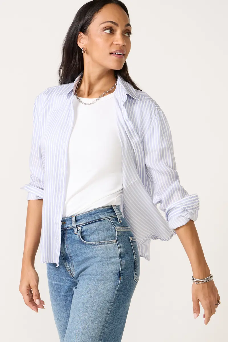 Women's Button Down Stripe Shirt 1