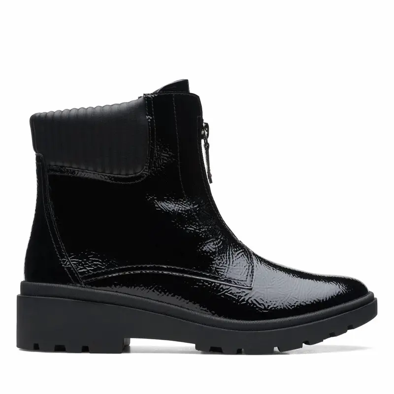 Women's Calla Zip Boot In Black Crinkle Patent 1