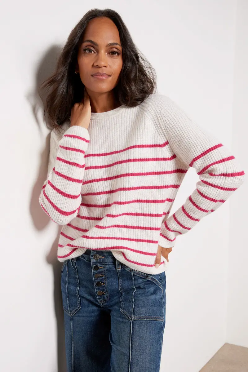 Women's Campbell Cashmere Stripe Pullover 1