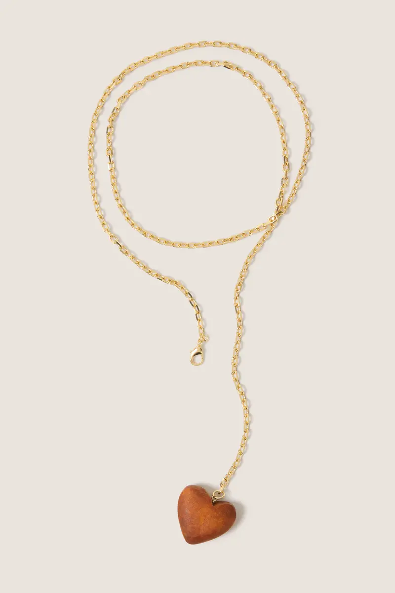 Women's Carina Wood Heart Necklace 1
