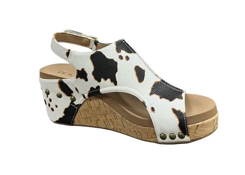Women's Carley Cow Smooth Wedge Sandals In Multi 1