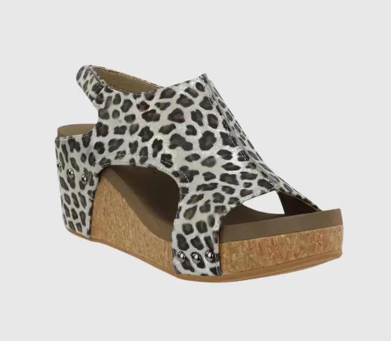 Women's Carley Wedge Sandal In Silver Leopard 1