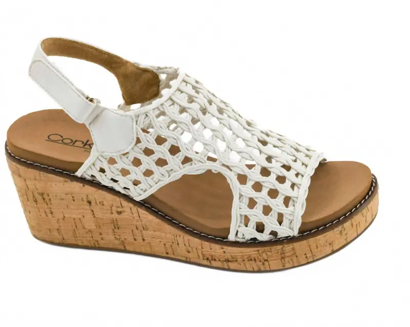 Women's Carley Woven Wedge Sandals In Ivory 1