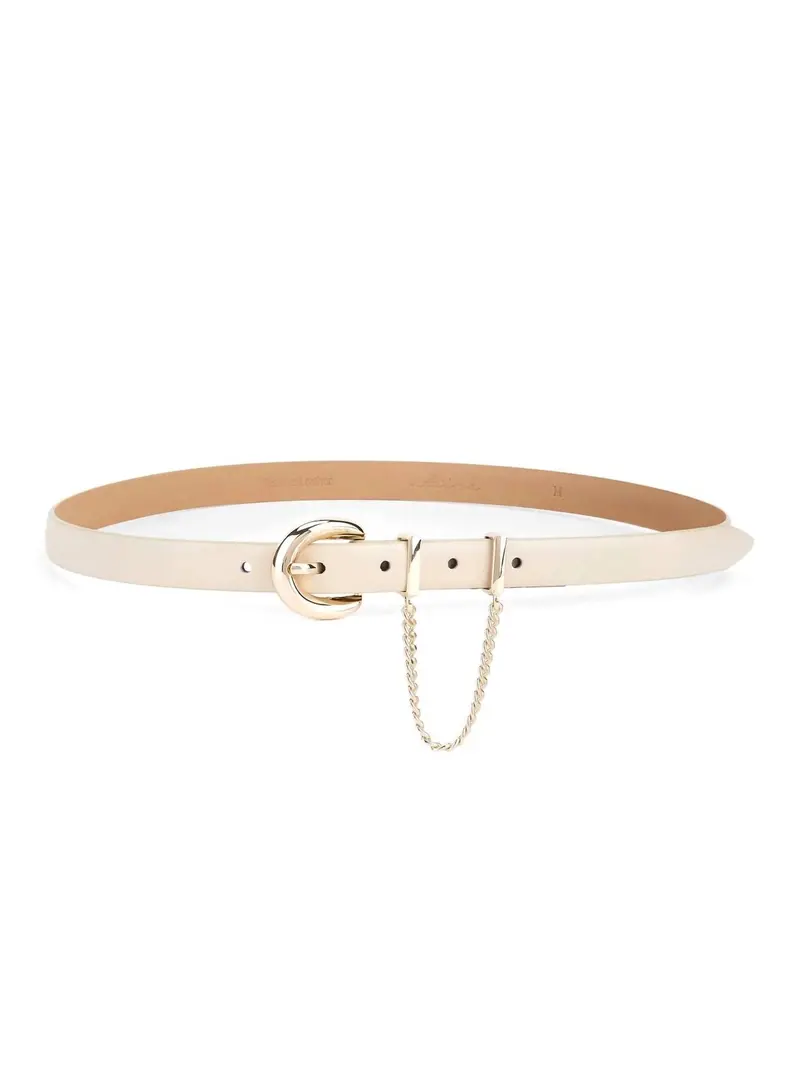 Women's Cascade Chain Leather Belt In Tan 1