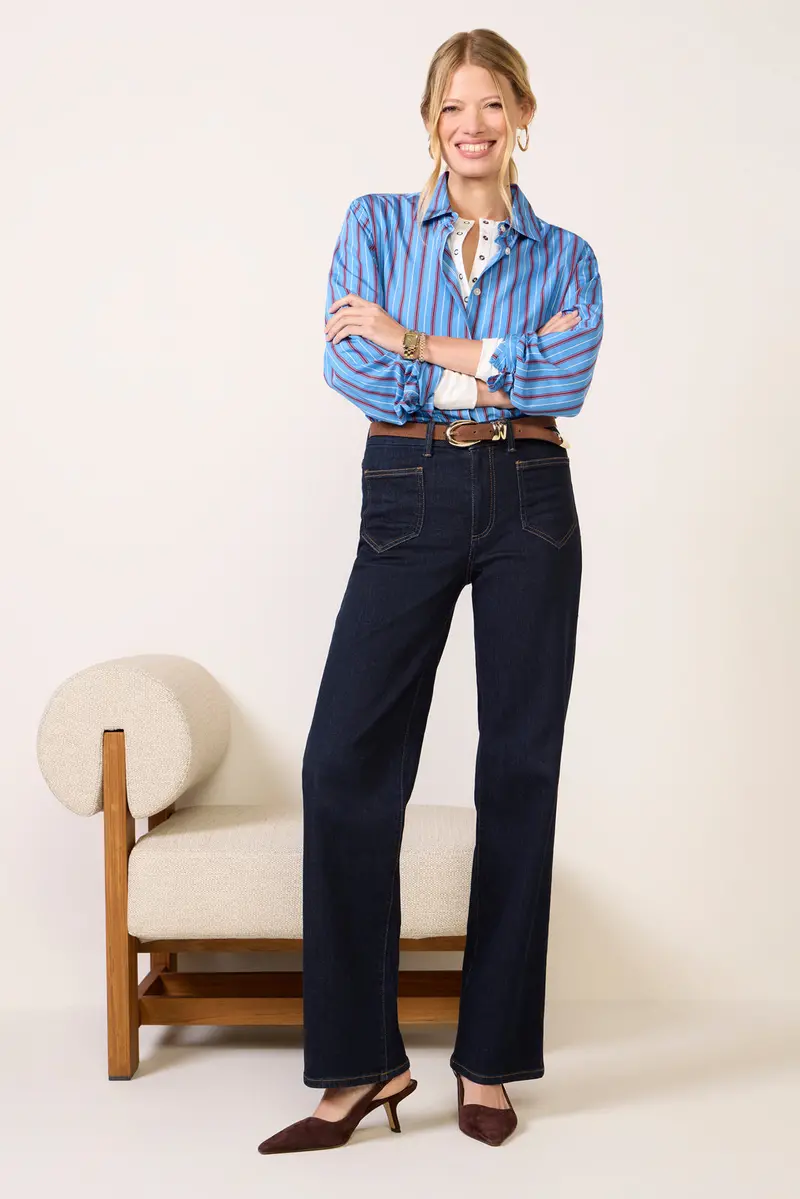 Women's Charlotte Wide Leg W Patch Pockets Jean 1