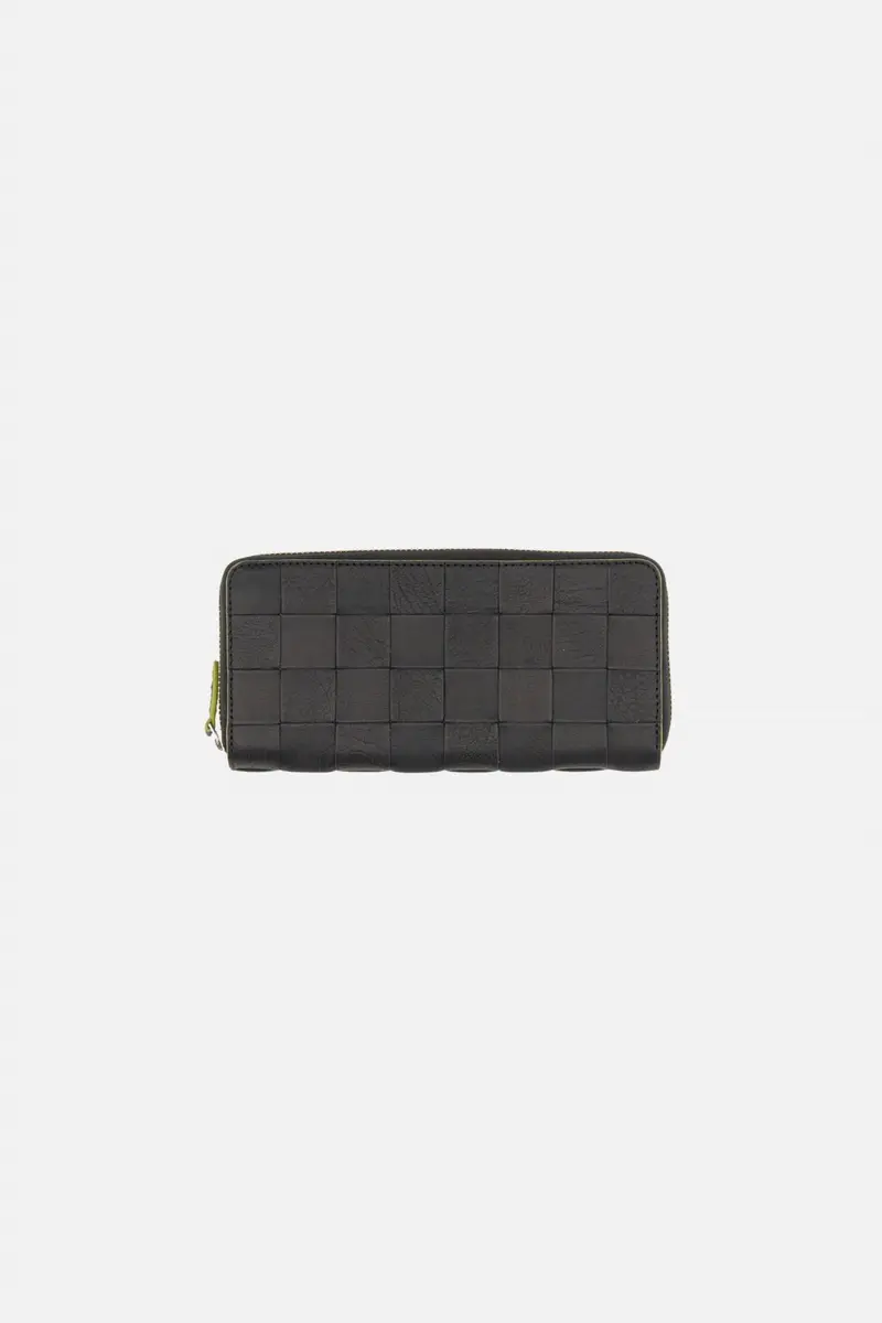 Women's Check Zip Around Wallet In Black 1