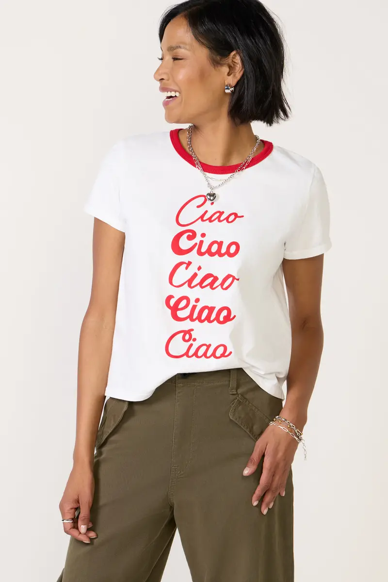 Women's Ciao Ciao Ringer T-Shirt 1