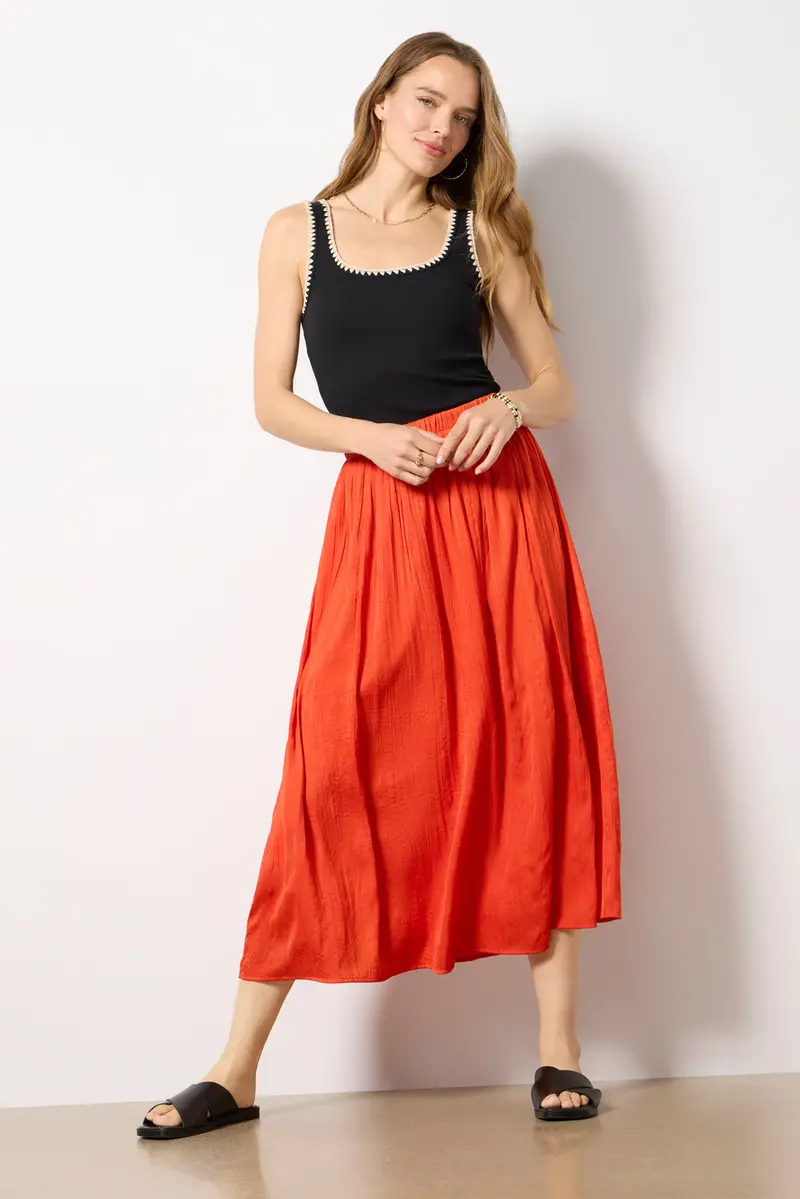 Women's Claire Satin Midi Skirt 1