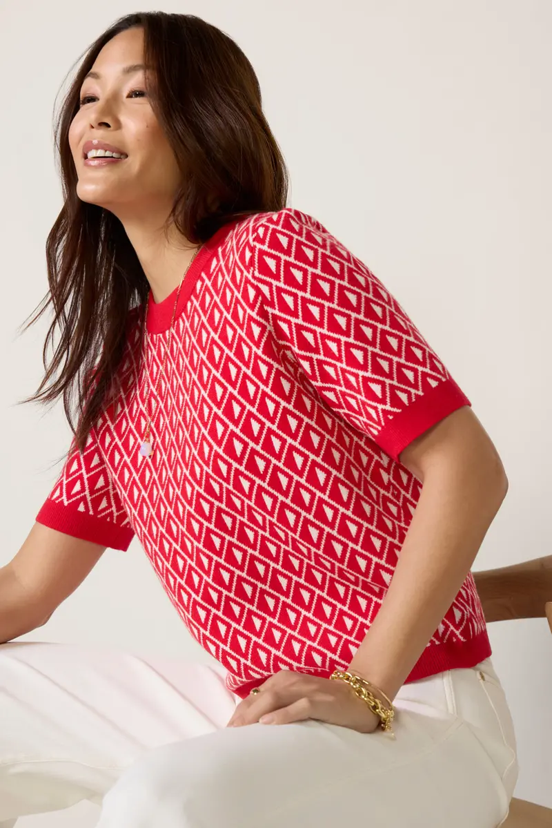 Women's Clara Geo Short Sleeve Sweater T-Shirt 1