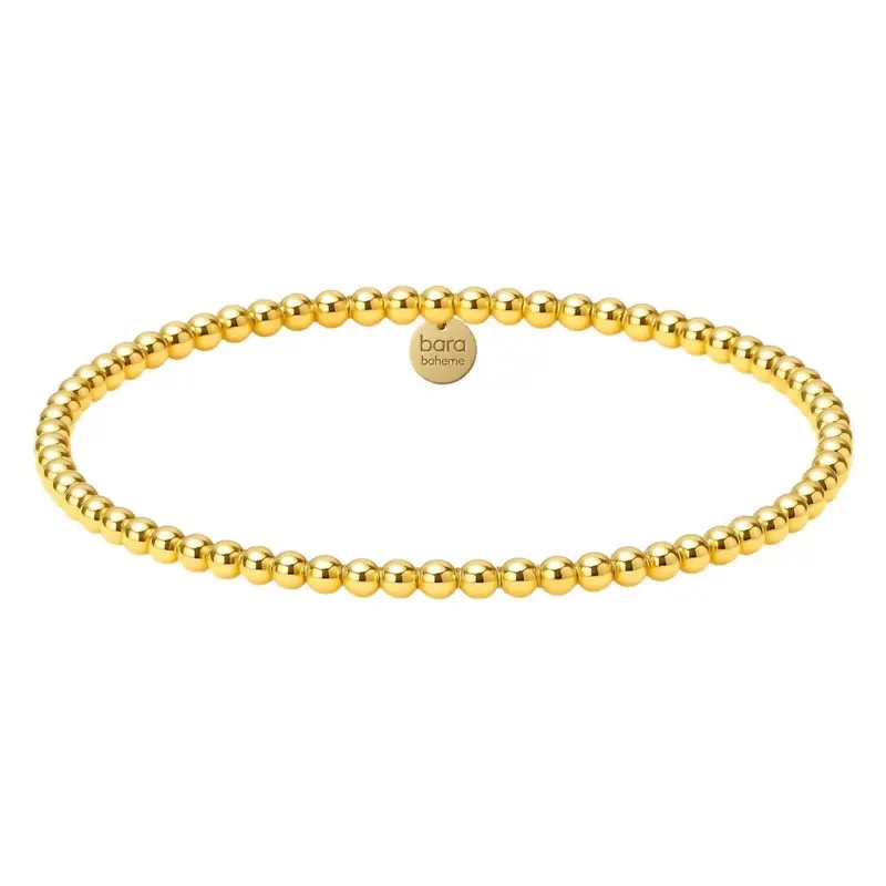 Women's Classic 3Mm Filled Beaded Bracelet In Gold 1