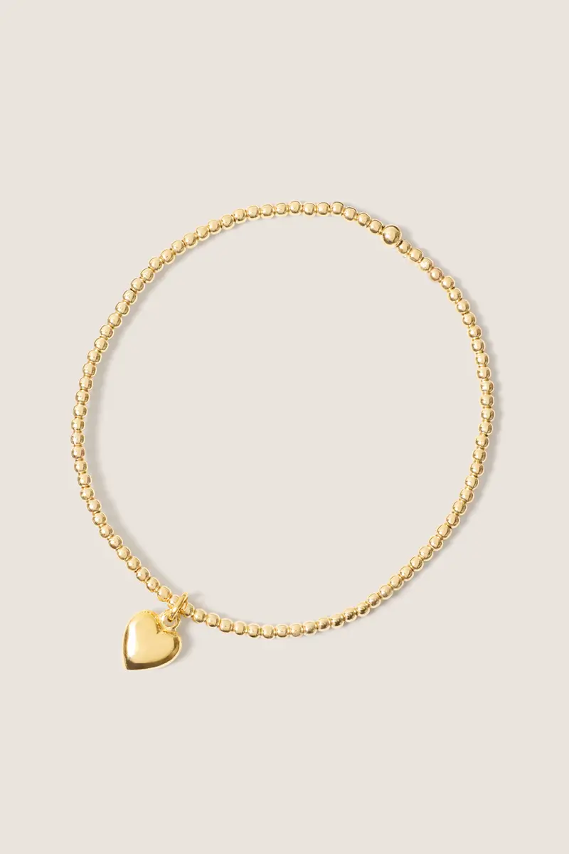 Women's Classic Gold 2Mm Bracelet W. Heart 1