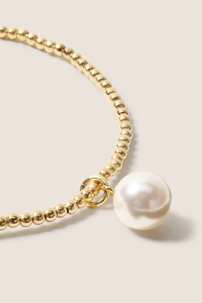 Women's Classic Gold 2Mm Bracelet W. Pearl 1
