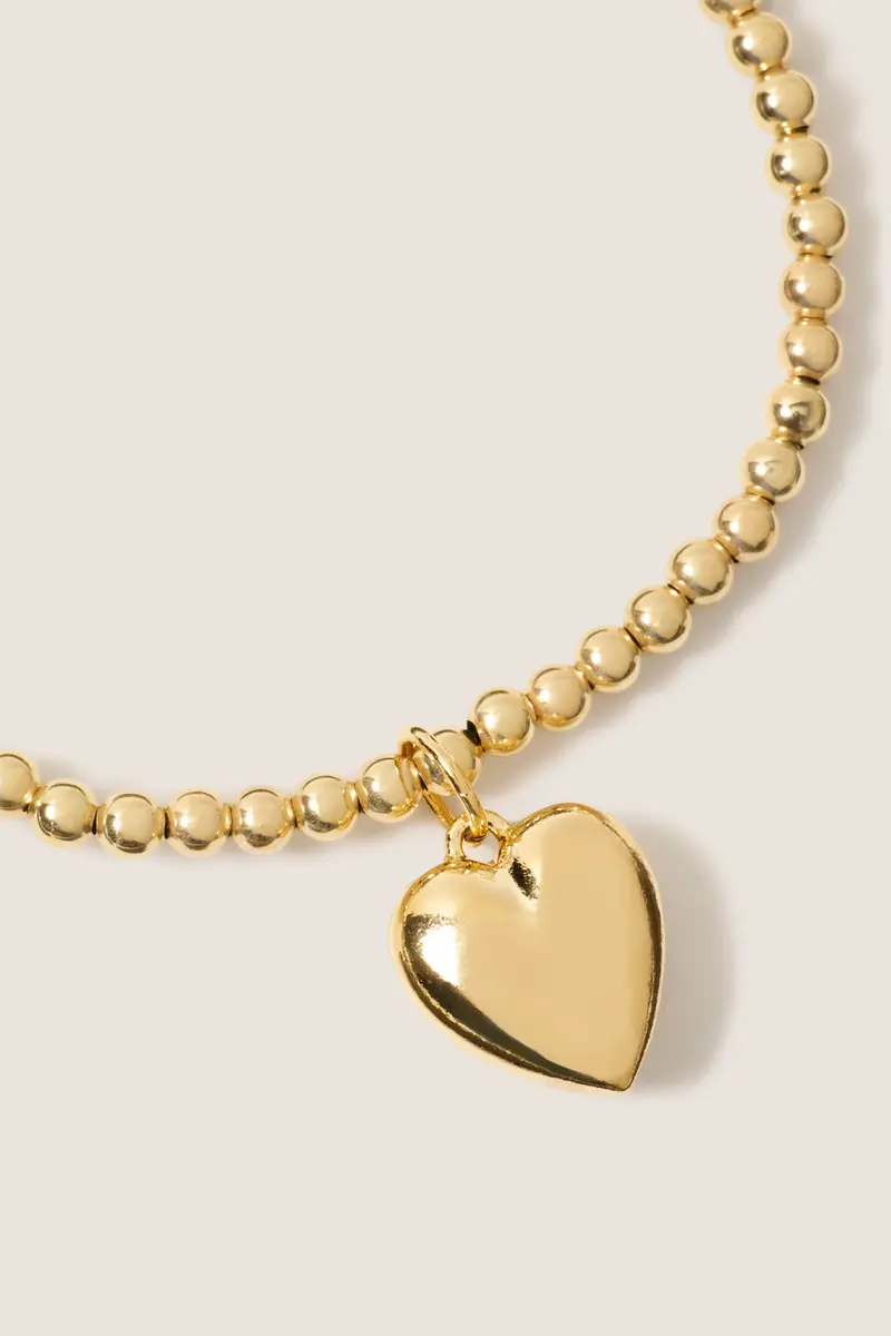 Women's Classic Gold 3Mm Bracelet W. Heart 1