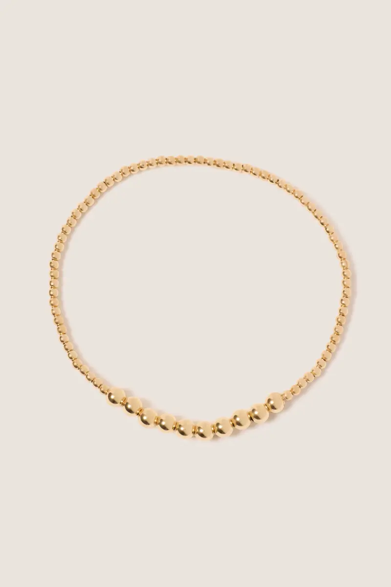 Women's Classic Gold Beaded Bliss 2Mm Bead Bracelet 1