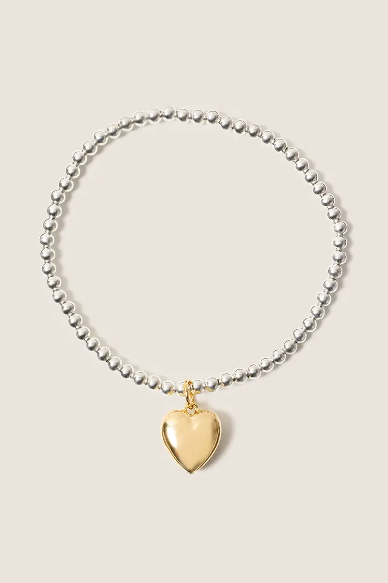 Women's Classic Mixed Metal 3Mm Bracelet W. Heart 1