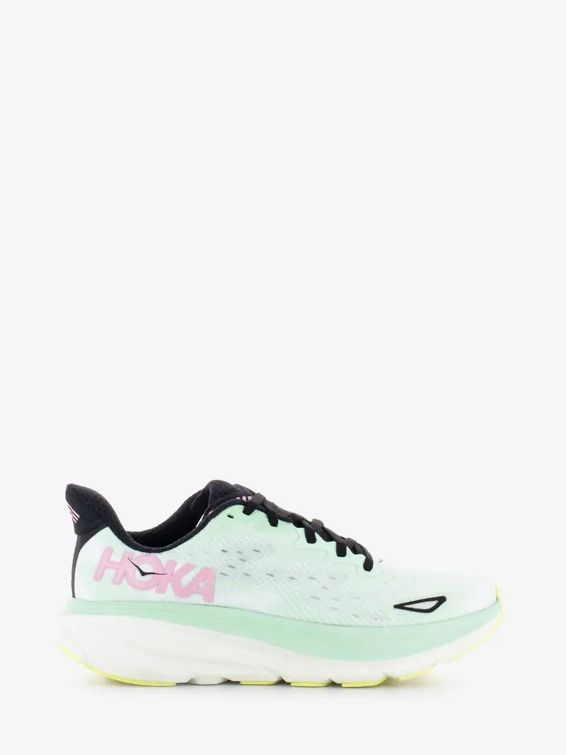 Women's Clifton 9 Running Shoes In Mint Fluoriten Snow Melt 1